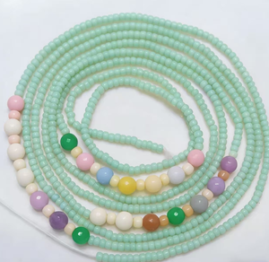 Chaîne de taille africaine en coton avec 7 pierres chakras et cristaux, bijoux de corps pour femme, grande taille, collection été - Product Image 3