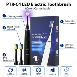 Spazzolino Elettrico Sonico LED Ricaricabile per la Cura delle Gengive Sensibili, 5 Modalità di Pulizia, Impermeabile IPX8, Batteria da 180 Giorni per Casa e Viaggio - Product Image 1