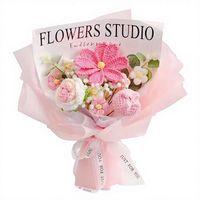Großhandel Handgefertigte Baumwollgarn-Blumen Galsang Calla Rose Gänseblümchen Mädchen Frauen Mutter Geschenk Künstliche Blumen Gehäkelte Blumensträuße