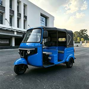 Tricycle bleu-noir tout-terrain, forte capacité de montée et haute capacité de charge, double usage pour passagers - Product Image 4