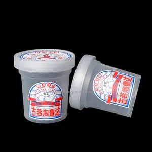 Gepersonaliseerde Pp Food Grade Bpa Gratis Ijs Container Plastic 16Oz 500G Food Grade Twist Deksel Ijs containers Met Logo