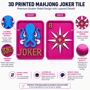 Ornement de bureau en relief de pieuvre, style carte Joker, imprimé en 3D, objet de collection, décoration d'intérieur - Product Image 4