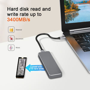 Tragbare 2TB Externe Festplatte SSD Mini Mobile Festplatte USB3.1 Solid State Drive M.2 SSD Aluminium 340MB/s Übertragungsgeschwindigkeit - Product Image 5