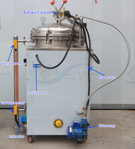 Autoclave Vertical de 100L para Esterilización |   Esterilizador de Alimentos de Acero Inoxidable con Bomba de Agua y Sensores para Chocolate y Conservas - Product Image 6