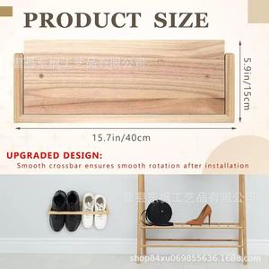Wooden <b>Wall</b> Mounted <b>Shoe</b> <b>Rack</b> Foldable Solid Wood For Bedroom Bathroom Living Room Storage - Product Image 4