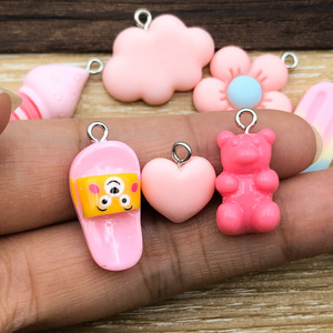 Cute Cartoon Pink Resin Cloud And <b>Flower</b> Pendant For Necklace Making DIY Jewelry Components Summer 2023 Yiwu Origin - Product Image 2