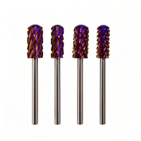 Fraise à ongles en carbure de silicium, forme baril, à surface lisse, pour ponceuses électriques, coloris violet, tailles 4XC et 5XC, pour un usage sûr des ponceuses électriques.