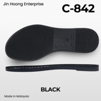 Sandal Wanita Jin Hoong Ringan Tahan Lama Anti-Selip PVC Tebal 15mm C-842 Sol Coklat Tahan Air Dari Malaysia