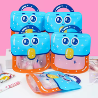 Gummies Packaging Zip Lock Flat Die Cut Mylar Bag Cute Cartoon Mini School Bag Creative Candy Snack Handle Plastic Bag