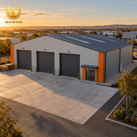 Atelier en structure métallique préfabriqué à grande portée, bâtiment métallique à toit à pignon, cadre en acier multi-portes
