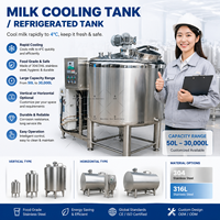 Réservoir de refroidissement du lait en acier inoxydable 500L 1000L Réservoir de stockage de lait de chèvre chameau vache avec agitateur