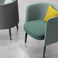 Fauteuil de salon moderne en direct d'usine, structure en bois massif, mousse haute densité, tissu, fauteuil de loisirs pour bureau, réunion, appartement, hôtel