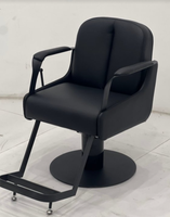 Chaise de barbier inclinable moderne noire pour hommes Chaise de salon de coiffure en cuir synthétique de haute qualité la plus populaire en vente en gros