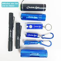 Gantungan Kunci Carabiner Promosi Custom Aluminium Portabel untuk Camping dengan 9 Lampu LED Senter Mini Logo Senter