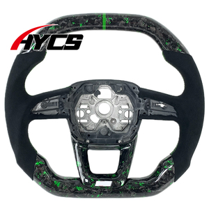 Accesorios Interiores para Automóviles, Volante de Fibra de Carbono Forjado para <span class=keywords><strong>Audi</strong></span> Q3 Q5 Q7 Q8 S5 SQ2 SQ5 SQ7 RS3 RS5 <span class=keywords><strong>RSQ3</strong></span> RSQ8 2016-2024 - Product Image 1