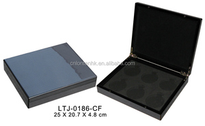 Boîte de <span class=keywords><strong>montre</strong></span> de poche en bois finition brillante, coffre de rangement avec cartes en papier avec tiroir inférieur - Product Image 6
