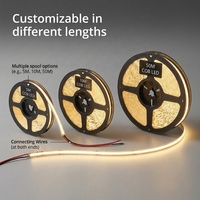 Tira de LED COB de 24v y 8mm, Corte Libre, 480 LED/M, Sin Puntos, Cortable, Flexible, para Decoración Interior y de Techo