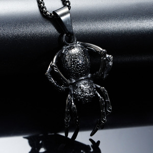 Collier Offre Spéciale en acier inoxydable Hip Hop Cool or argent Punk collier à mon fils Cool araignée pendentif collier pour hommes - Product Image 2