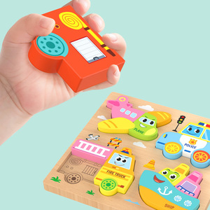 ตัวต่อไม้ 3 มิติ รูปสัตว์ ของเล่นเด็ก DIY ไดโนเสาร์ ยานพาหนะ การ์ตูน จิ๊กซอว์จับคู่ ฝึกทักษะการเรียนรู้ บล็อกเสริมพัฒนาการ - Product Image 3