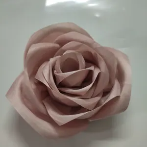 15ซม.สีชมพูผ้าไหมประดิษฐ์ Handmade 3d Rose ดอกไม้,ขนาดใหญ่ขนาดดอกไม้หัตถกรรม,ผู้หญิงขนาดใหญ่ดอกไม้ Corsage