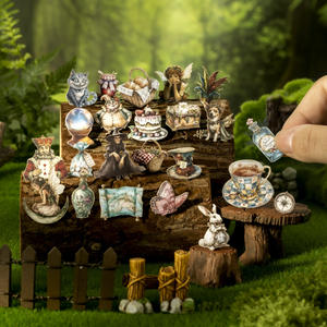 60 autocollants par boîte, série de paysages miniatures de conte de fées, taille de la paume de la main, mini-autocollants pour décorations de journal - Product Image 2