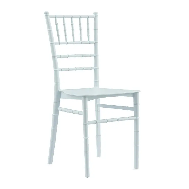 佛山広州卸売アメリカ樹脂折りたたみロマンチックな白い椅子ホテルレストランイベント結婚式描画キアヴァリ椅子