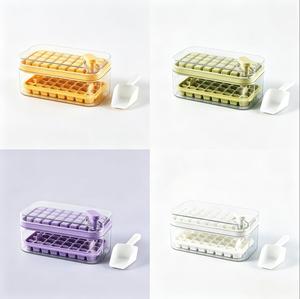 Double Layer Ice Cube <b>Maker</b>, Reusable Press Release Ice Cube Tray with Storage Bin for Home Bar Colorful Ice Cube Tray - Product Image 1