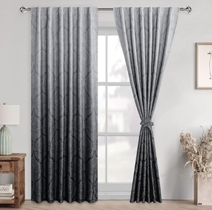 Rideaux à œillets en velours doux <span class=keywords><strong>pour</strong></span> <span class=keywords><strong>baie</strong></span> <span class=keywords><strong>vitrée</strong></span>, style moderne, économie d'énergie <span class=keywords><strong>thermique</strong></span>, 108 pouces de long, draperies de luxe à imprimé feuille d'or 2 - Product Image 4
