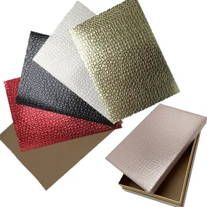 China Manufacturer Anti Oil Waterproof Aluminium Foil Embossed Leatherette Paper For Boxes Pebble Embossed Paper
