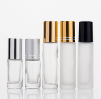 Flacon à bille en verre pour huile essentielle rechargeable de 5 ml, 10 ml, 15 ml, étanche, transparent, ambré, flacon de parfum à bille, flacon de test
