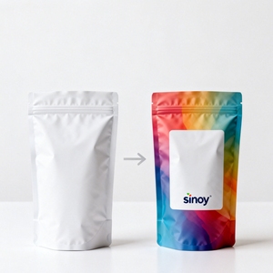 Sachet <span class=keywords><strong>de</strong></span> café en plastique imprimé couleur personnalisé <span class=keywords><strong>de</strong></span> qualité alimentaire avec fermeture éclair, pochette à fond plat et valve unidirectionnelle pour aliments en conserve et chewing-gum - Product Image 4