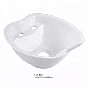 Chaise de shampooing en céramique noire avec lavabos et plateaux pour salon, hôtel, salle de bain, mobilier de salon moderne, spa - Product Image 4