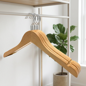 Manufacturer Wholesale Wood <b>Hangers</b> Men’S Suit New Arrival Wooden Natural wooden <b>hangers</b> with logo - Product Image 5