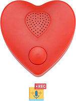 Boîtier vocal enregistrable en forme de cœur avec bouton poussoir, module sonore, technologie de puce vocale OTP, durée 30S pour jouet en peluche DIY