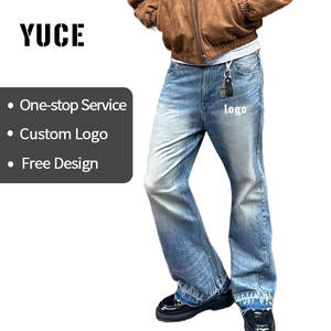 <span class=keywords><strong>Jeans</strong></span> Vintage Personalizzati a <span class=keywords><strong>Gamba</strong></span> <span class=keywords><strong>Dritta</strong></span> con Effetto Sbiadito e Distressed, Modello Bootcut per <span class=keywords><strong>Uomo</strong></span> - Product Image 6