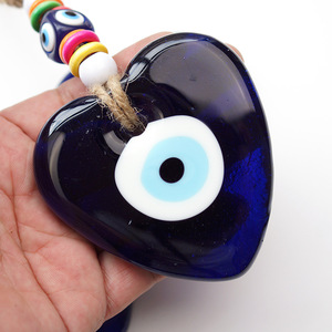 Evil Eye Home Decor 8*8cm Coeur Grand Verre Nazar Bleu Yeux Turcs Tenture Murale pour la Décoration Intérieure - Product Image 1