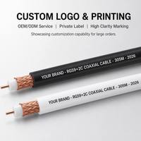 Cable de Video y Alimentación Integrado RG59+2C Avanzado, Cable Coaxial Trenzado de 96 Hilos y 0.81mm para Sistemas de Seguridad DVR
