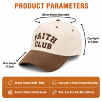 Casquette de baseball personnalisée avec logo, en daim marron, visière incurvée, broderie script, style Dad Hat, pour souvenirs et vente en gros