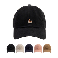 Casquette de baseball brodée personnalisée avec un adorable chien Corgi, en tissu doux lavé, réglable, unisexe, protection solaire, casquette de sport tendance