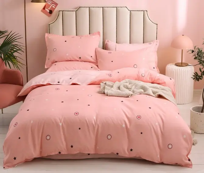चीन आपूर्तिकर्ता घरेलू उत्पाद लड़कियों की तरह सुंदर गुलाबी बिस्तर सेट
