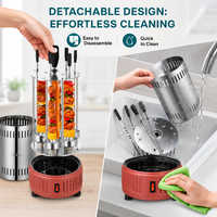 Grill électrique vertical automatique sans fumée, machine à kebab à 5 brochettes, four à barbecue pour restaurant et maison
