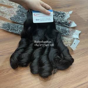 Venta al por mayor de tendencia caliente doble dibujado Ombre Bouncy Curl Virgin Hair Bundle 100% para mujeres de Thanh An hair no shedding - Product Image 6