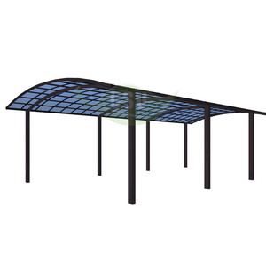 Pare-soleil extérieur étanche en polycarbonate aluminium pour voiture, cadre métallique pour parking, <span class=keywords><strong>bois</strong></span> traité sous pression, type naturel - Product Image 3