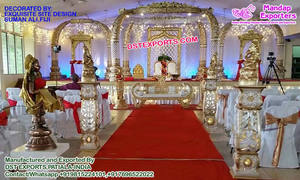 Elegante Mandap de Boda Gujarati con Diseño Paisley, el Mejor Mandap de Boda de Madera con Decoración Paisley, Nuevo Mandap de Boda de Madera de Estilo Abierto para Eventos en el Reino Unido - Product Image 2