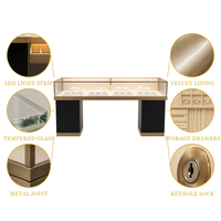 Vitrine de présentation de bijoux en verre et contreplaqué sur mesure pour magasin de détail, boutique, aménagement de magasin
