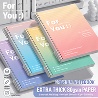 Carnet à spirale A5 en papier cartonné pour l'école, style simple, épaissi, multicolore, cadeau, vente en gros, reliure, 60 feuilles