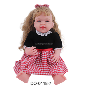 Poupée en PVC de 22 pouces aux yeux bruns, avec robe verte et blanche, princesse faite à la main avec chapeau, jouet en plastique souple, vente en gros - Product Image 6
