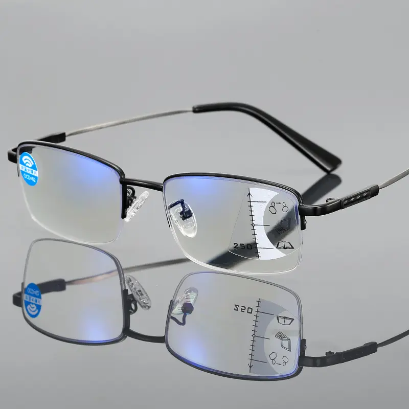 Gafas de lectura flexibles TR90 para hombre y mujer, lentes multifocales graduales de titanio, con corte de Rayo Azul, 2022, 2023