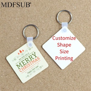 MDFSUB DIY Printing Double-sided Sublimation Blank Plastic Keychain 2mm Thick Sublimation Blank Plastic FRP Keychains for Decor