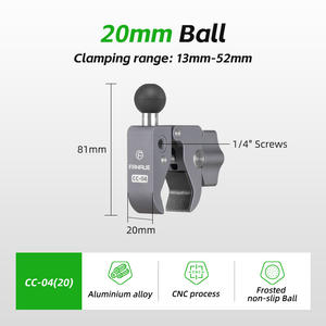 Pince en forme de super crabe en alliage d'aluminium FANAUE guidon de vélo à rotule grand Angle de 1 pouce avec pince à crabe à double prise - Product Image 4